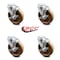 Service Caster 5 Inch High Temp Phenolic Wheel Swivel Bolt Hole Caster Set with Brake SCC SCC-BH20S514-PHRHT-TLB-4 - alternate 2